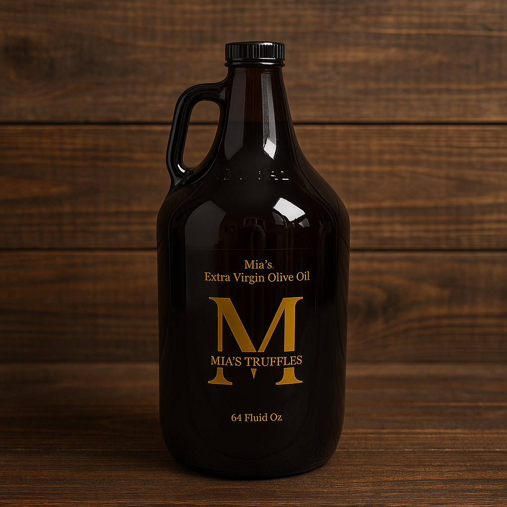 1/2 Gallon Glass Jugs – Mia's Truffles & Extra Virgin Olive Oil